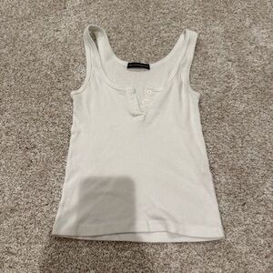 Brandy Melville White Ribbed Tank Top